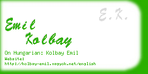 emil kolbay business card